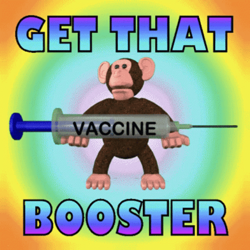 Get That Booster Vaccinated Monkey GIF