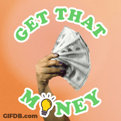 Get That Money Sticker With Light Bulb GIF