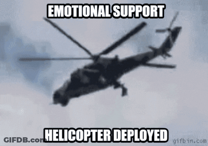 Get To The Choppa Emotional Support Helicopter Deployed GIF