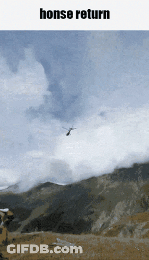 Get To The Choppa Horse Return GIF