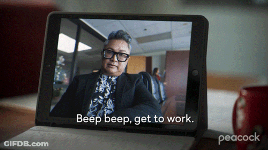 Get To Work Asian Boss Video Call GIF