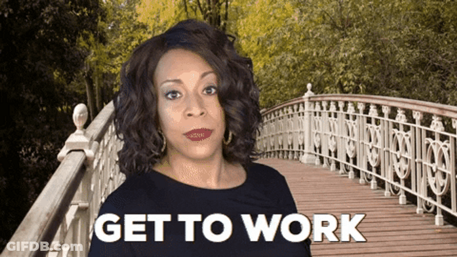 Get To Work Saucy Lady Holding Mallet GIF