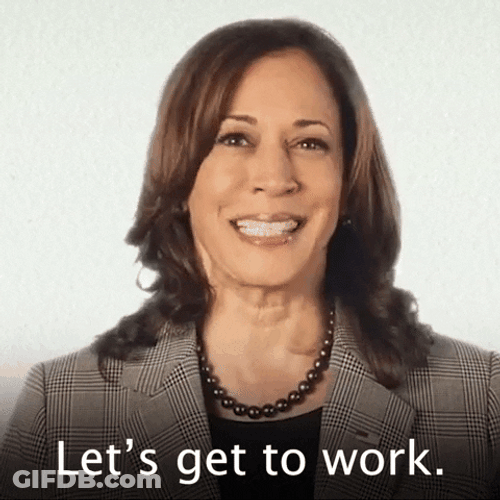 Get To Work Smiling Kamala Harris GIF
