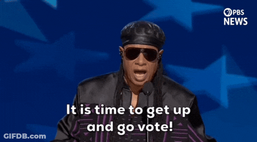 Get Up Stevie Wonder Happy Birthday Go Vote GIF