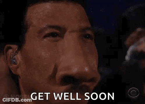 Get Well Soon Message On Man's Face GIF