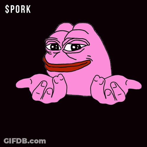 Get Your Pork Poster With Pink Frog GIF