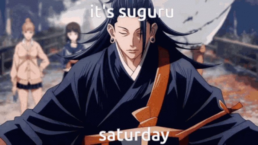 Geto Suguru Sitting Down Like King GIF