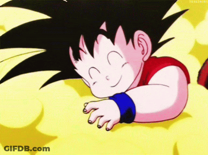 Getting Comfortable Baby Goku GIF
