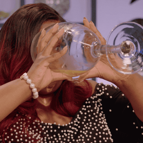 Getting Drunk Drinking Giant Wine Glass GIF