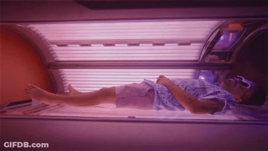 Getting Tan Inside Tanning Machine GIF