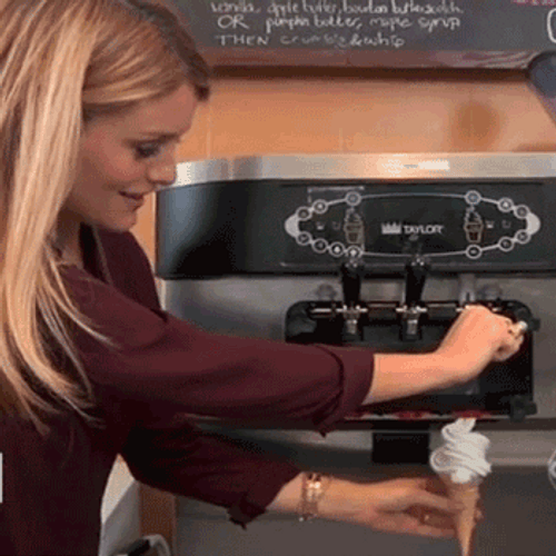 Getting Vanilla Ice Cream In The Machine GIF