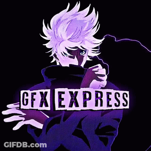 GFX Express Logo Purple Cartoon Character GIF