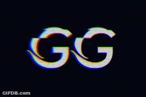 GG Letters Glitch Effect GIF