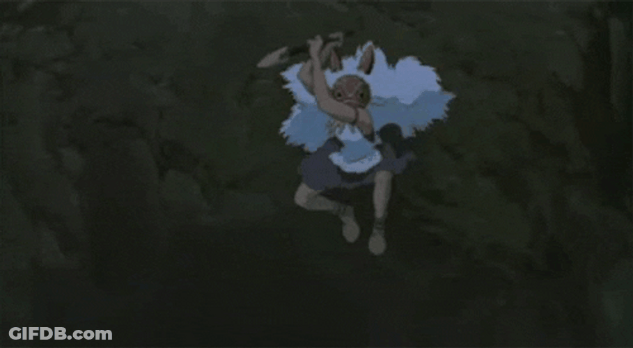Ghibli Princess Attack Scene GIF