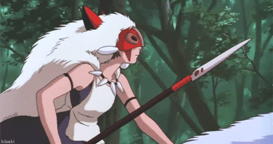 Ghibli Princess Riding Her Horse GIF