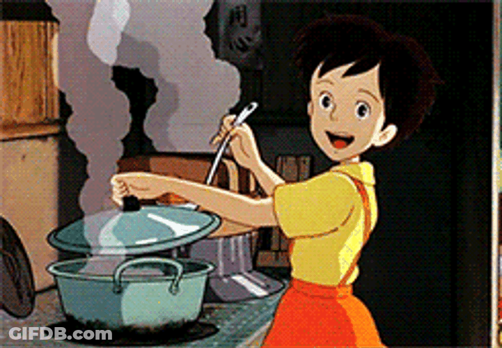 Ghibli Satsuki Is Cooking GIF