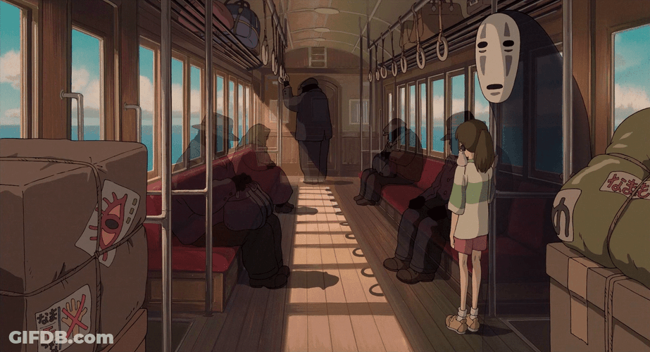 Ghibli Spirited Away Bus Scene GIF