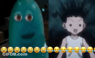 Ghost And Boy With Smiley Faces GIF