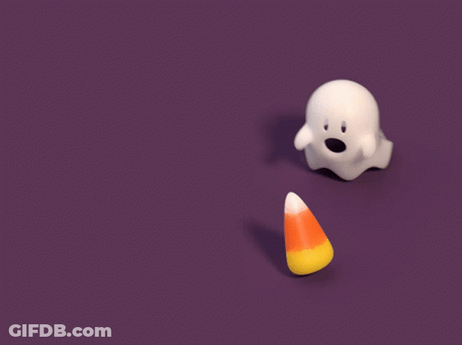 Ghost Chasing Candy Corn GIF