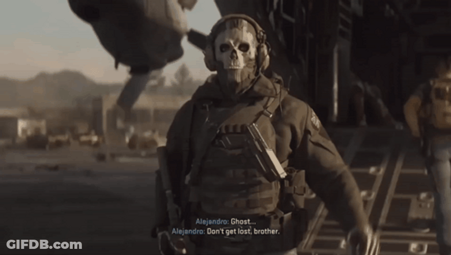 Ghost Cod About To Board A Plane GIF