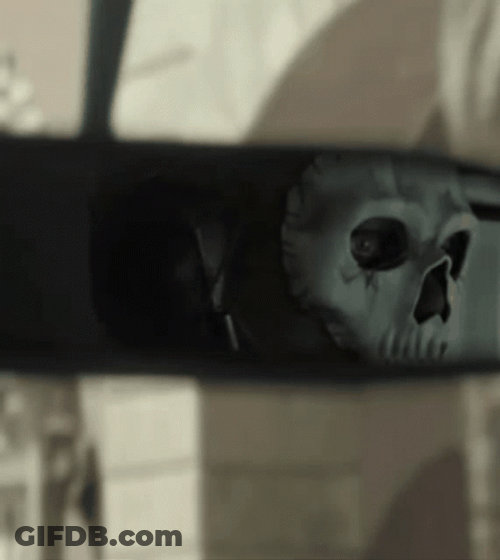 Ghost Cod Reflection In Rearview Mirror GIF