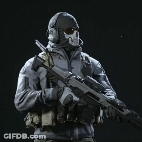 Ghost Cod Standing While Holding A Gun GIF