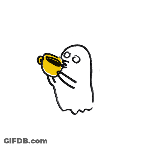 Ghost Drinking Espresso GIF