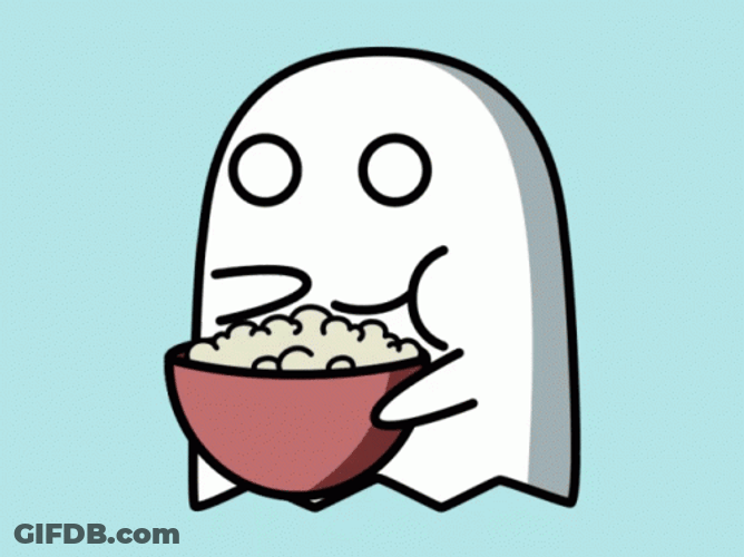 Ghost Eating Popcorn GIF