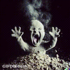 Ghost Emerging From Ash Pile GIF