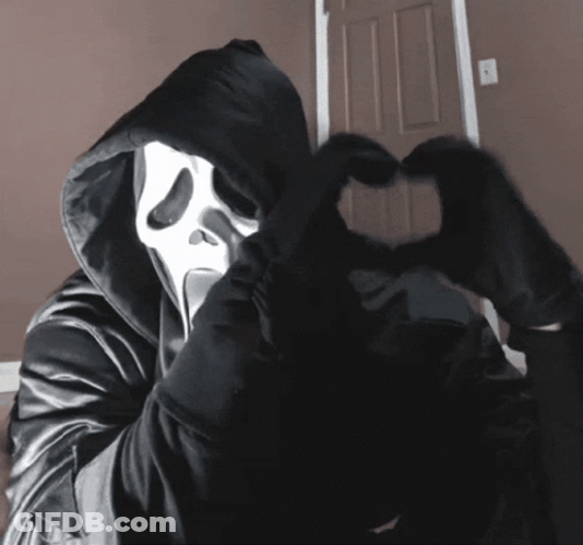 Ghost Face Heart GIF