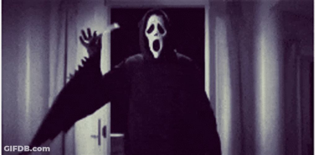 Ghost Face On The Door GIF