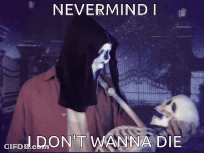 Ghost Face With Skeleton GIF