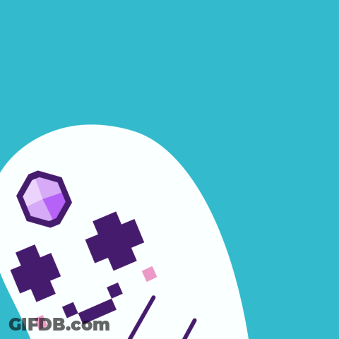 Ghost Holding Crown With Purple Stone GIF