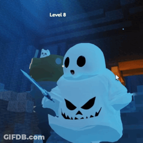 Ghost Holding Knife Level 8 GIF