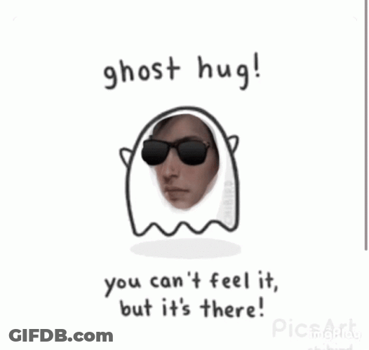 Ghost Hug Cool Shades Guy Funny Meme GIF