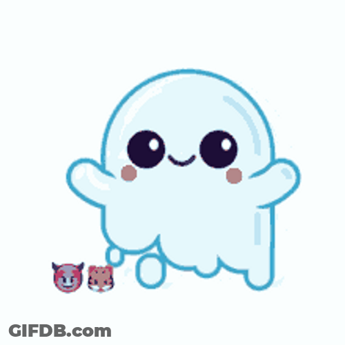Ghost Hug Cute Cartoon Blow Love Kiss GIF