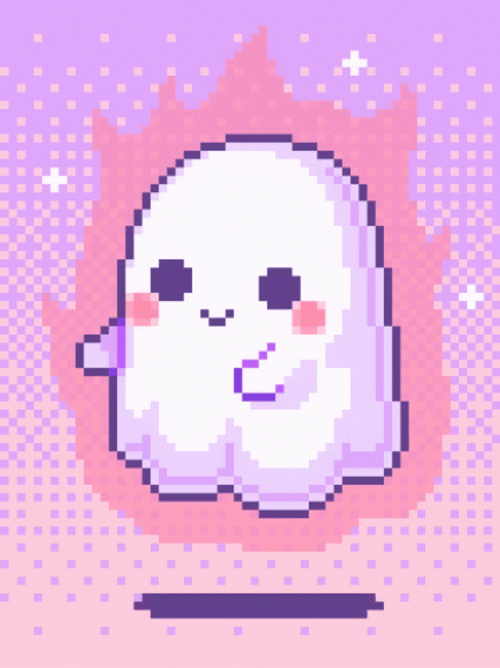 Ghost Hug Cute Pixel Cartoon Animation GIF