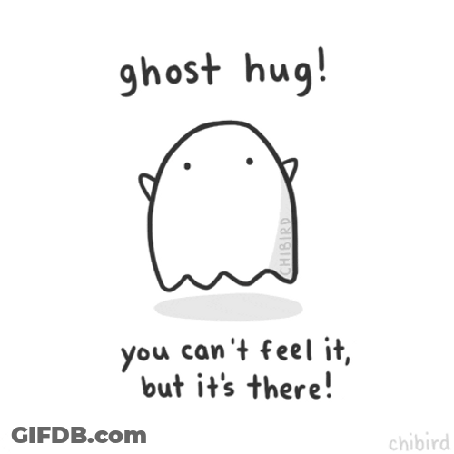 Ghost Hug Emoji You Can't Feel It GIF