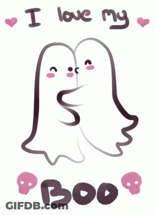 Ghost Hug I Love My Boo Couple GIF