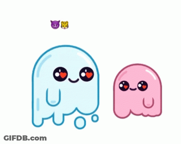 Ghost Hug Spooky Couple Love Heart GIF