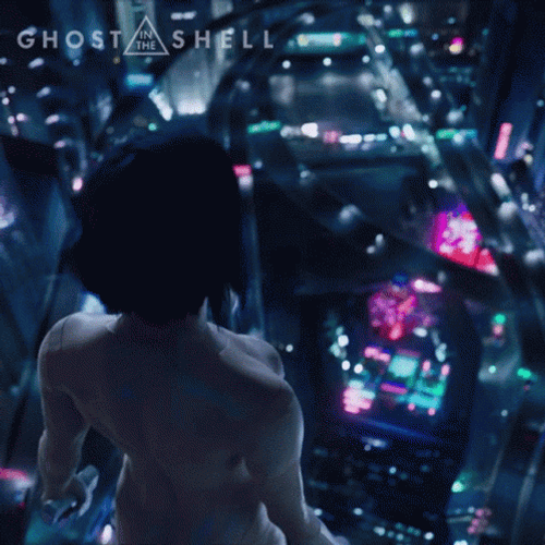 Ghost In The Shell Iconic Falling Kusanagi Scarlett GIF