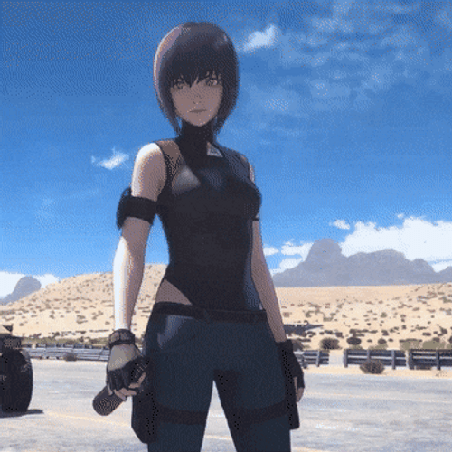 Ghost In The Shell Kusanagi Drinking Running GIF