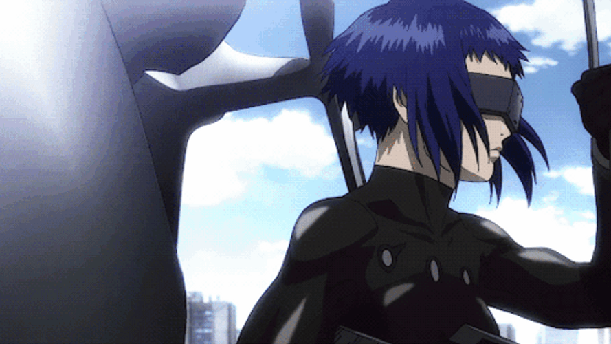 Ghost In The Shell Powerful Kusanagi Landing GIF