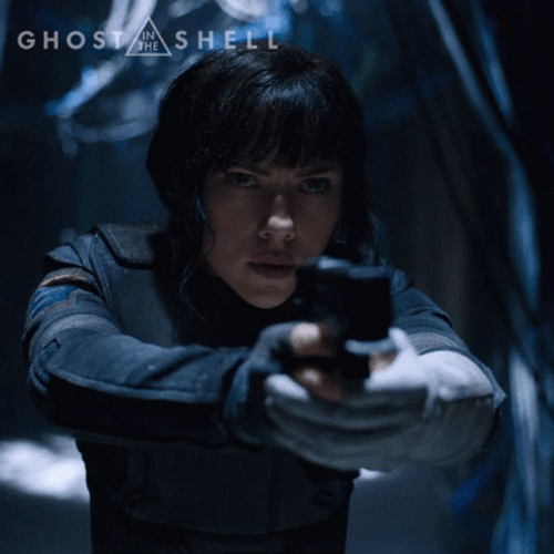 Ghost In The Shell Scarlett Holding Gun GIF