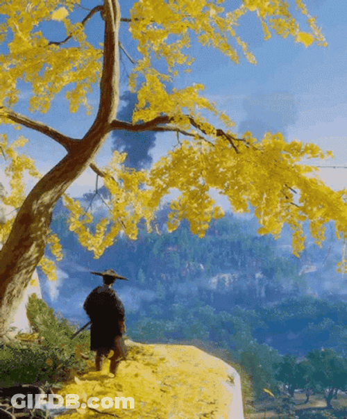 Ghost Of Tsushima Falling Leaves GIF