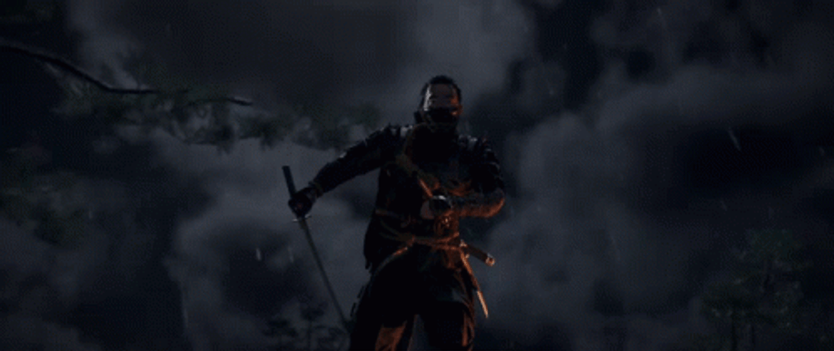 Ghost Of Tsushima Jin Sakai Slashing Sword GIF