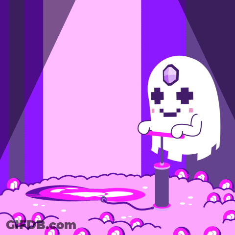 Ghost Pumping Balloon With Purple Background GIF