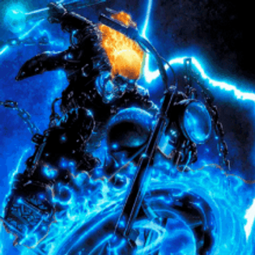 Ghost Rider Blue Fire Motorcycle GIF