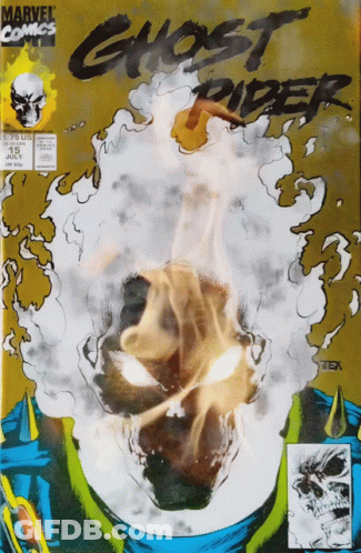 Ghost Rider Comic Skull With Flames GIF