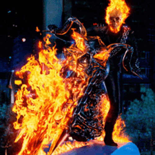Ghost Rider Cool Bike On Fire GIF